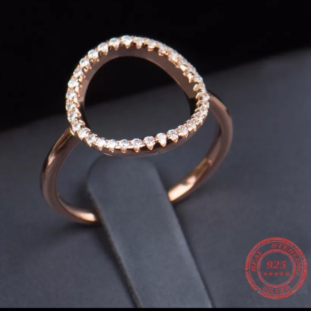 New 925 silver rose gold ring